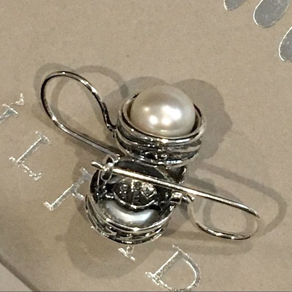 SILPADA Modern Fairytale Sterling Silver Pearl Drop Earrings - Picture 2 of 14